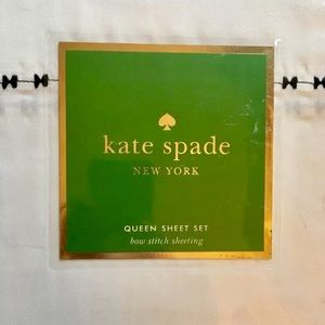 Kate Spade 4pc Queen Sheet Set - Bow Stitching NWT